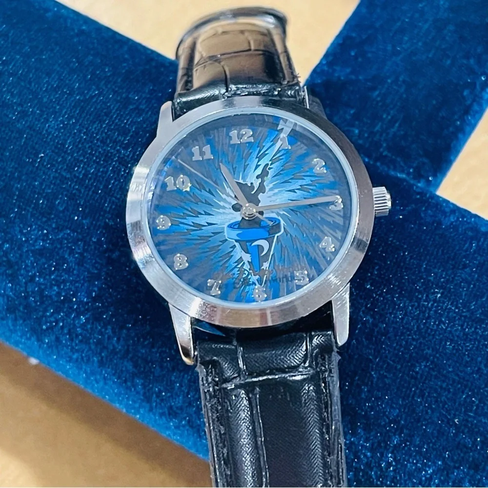 Disney Watch Sorcerer Mickey Mouse Blue Round Dial Black Disney Parks Limited